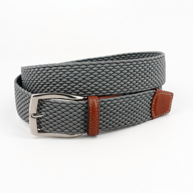 Italian Woven Stretch Nylon Casual Belt - Grey