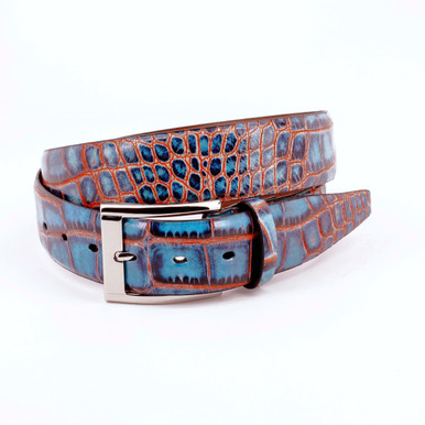 7 Downie St Faux Crocodile Leather Belt in Brown main image 1