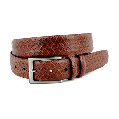 Italian Braided Leather Cording Casual Belt in Black & Cognac Reg. SIZE:32