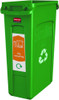 PC115DR - Narrow Dry Recycling sticker attached to front of a green Slim Jim bin