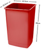 510899 - Addis King Size Bin Base - 60 Ltr - Red - Dimensions