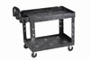 FG452088BLA - Black Rubbermaid Heavy-Duty Ergo Utility Cart - Medium