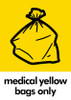 Medical Yellow Bags Only Sticker