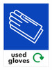 A4 Waste Bin Sticker - Used Gloves