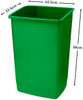 510897 - Addis King Size Bin Base - 60 Ltr - Green - Dimensions