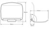 MC75 - Stainless steel baby changing unit technical drawing