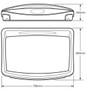 MT80OAT - Technical drawing of countertop baby changing unit