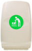 MV64OAT - An oatmeal coloured polyethylene changing unit that is in its folded position and displays a sticker featuring baby changing iconography