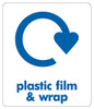 Small Recycling Bin Sticker - Plastic & Film Wrap - PC85PF