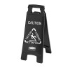 Rubbermaid Executive Multi-Lingual Caution Sign, 2-Sided, Black - 1867505