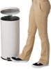 Rubbermaid Pedal Bin with Galvanised Steel Liner - 30.3 Ltr - White - FGMST7EGLWH - Pedal Being Pressed by User