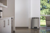 1901999 - A stainless steel Rubbermaid Slim Jim Front Step Pedal Bin situated in a kitchen