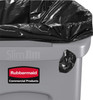 FG354060GRAY - Slim Jim container a black liner that is held in place with the bag cinches