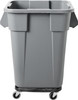 FG353600GRAY - Rubbermaid Square Brute container situated on optional square brute dolly