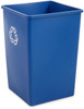FG395873BLUE - Rubbermaid Untouchable Square Recycling Container - 132.5 Ltr - Blue