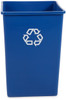 Rubbermaid Untouchable Square Recycling Container - 132.5 Ltr - Blue - FG395873BLUE