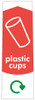 Slim Recycling Bin Sticker - Plastic Cups - PC115CU