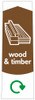 Slim Recycling Bin Sticker - Wood & Timber - PC115WT