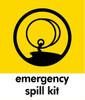 Small Waste Bin Sticker - Emergency Spill Kit - PC85ESK