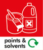 Small Waste Bin Sticker - Paints & Solvents - PC85PS