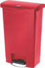 Rubbermaid Slim Jim Front Step Pedal Bin - 50 Ltr - Red - 1883566