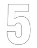 PCNUM05 - A generously sized white sticker of the number 5