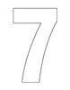 PCNUM07 - A generously sized white sticker of the number 7
