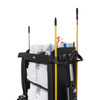 2202585 - Rubbermaid Compact Housekeeping Cart - Showing Stick Tools Secured to Cart