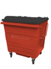 Red Metal Wheelie Bin - 1100 Litre - ST1100METRED