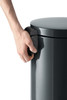 Durable 341058 - Round Pedal Bin - 5 Ltr - Charcoal Grey - Close-up of dual hinge/handle