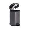 Rubbermaid 2179250 - Round Pedal-Operated Wastebasket - 6 Ltr - Charcoal - Lid Open Rubbermaid 2179250 - Round Pedal-Operated Wastebasket - 6 Ltr - Charcoal - Lid Open