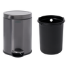 Rubbermaid's Round Pedal-Operated Wastebasket Placed Next to Removable Inner Bucket Rubbermaid's Round Pedal-Operated Wastebasket Placed Next to Removable Inner Bucket