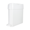 White Plastic Pedal-Operated Sanitary Bin with Side-Opening Chute