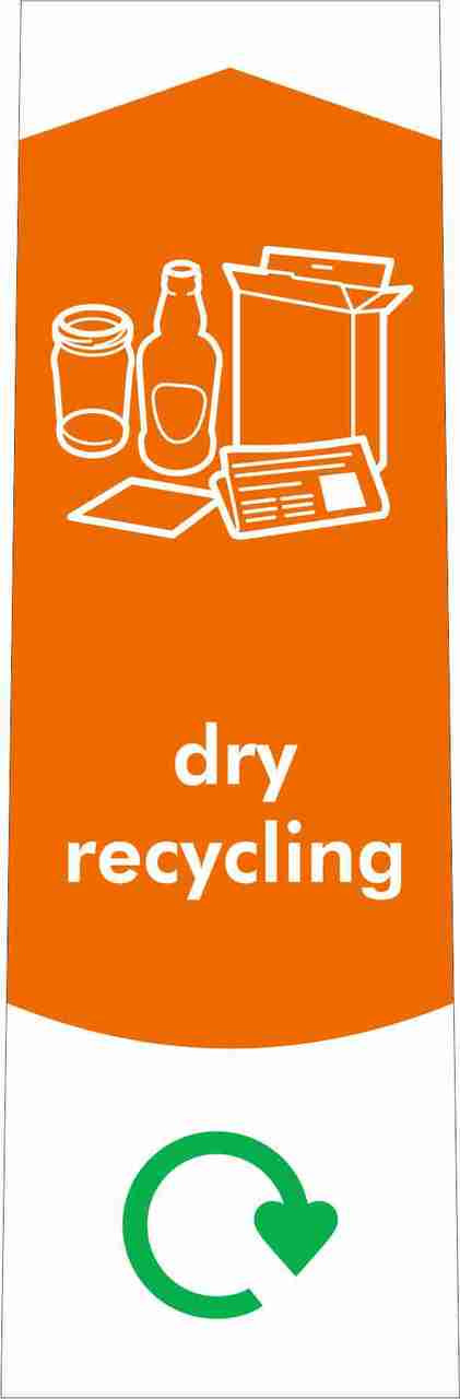 Slim Recycling Bin Sticker - Dry Recycling - PC115DR
