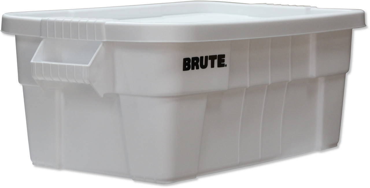 FG9S3000WHT - Rubbermaid BRUTE Tote with Lid - 53 Ltr - White