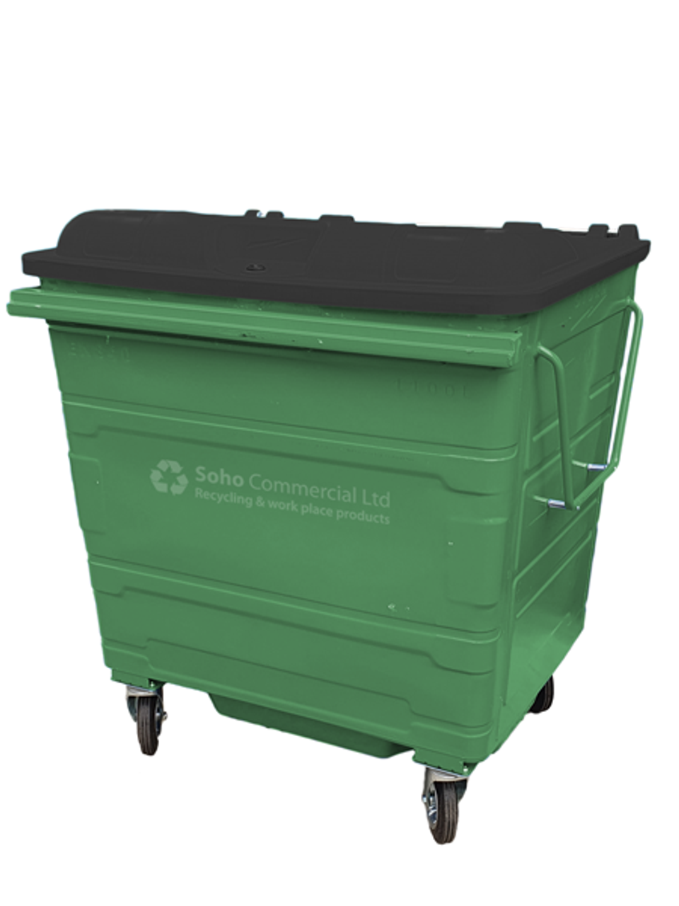 Green Metal Wheelie Bin - 1100 Litre - ST1100METGRN