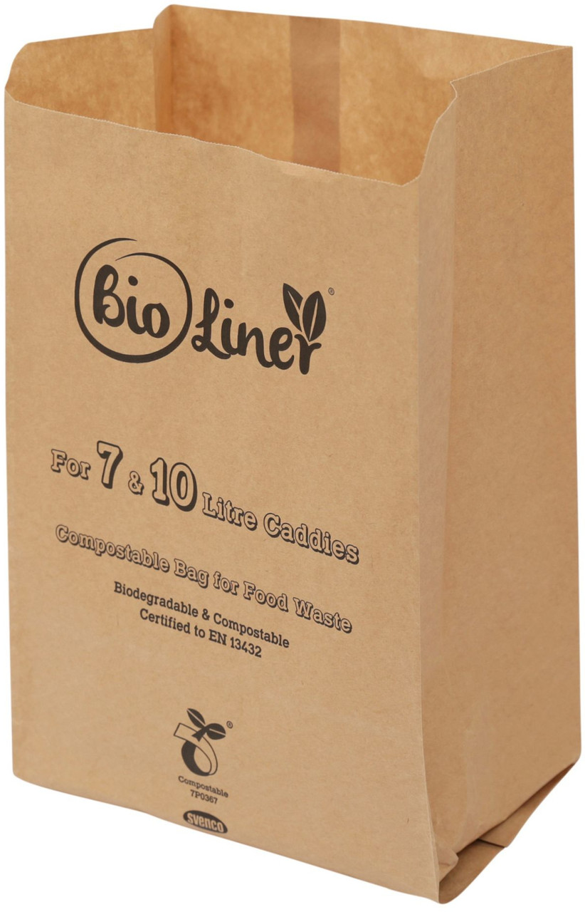 All-Green Bioliner Compostable Paper Caddy Bags - 7/10 Ltr - BLP7