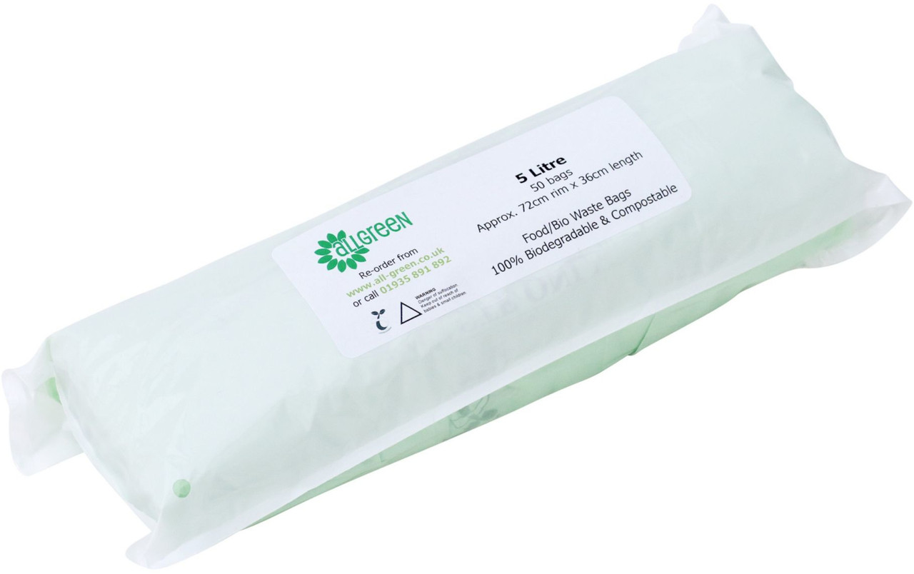 All-Green Compost Bag Compostable Kitchen Caddy Bags - 5 Ltr - CB5