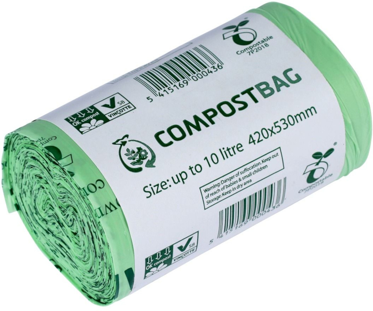 All-Green Compost Bag Tie-Top Compostable Kitchen Caddy Bags - 10 Ltr - CB10TH