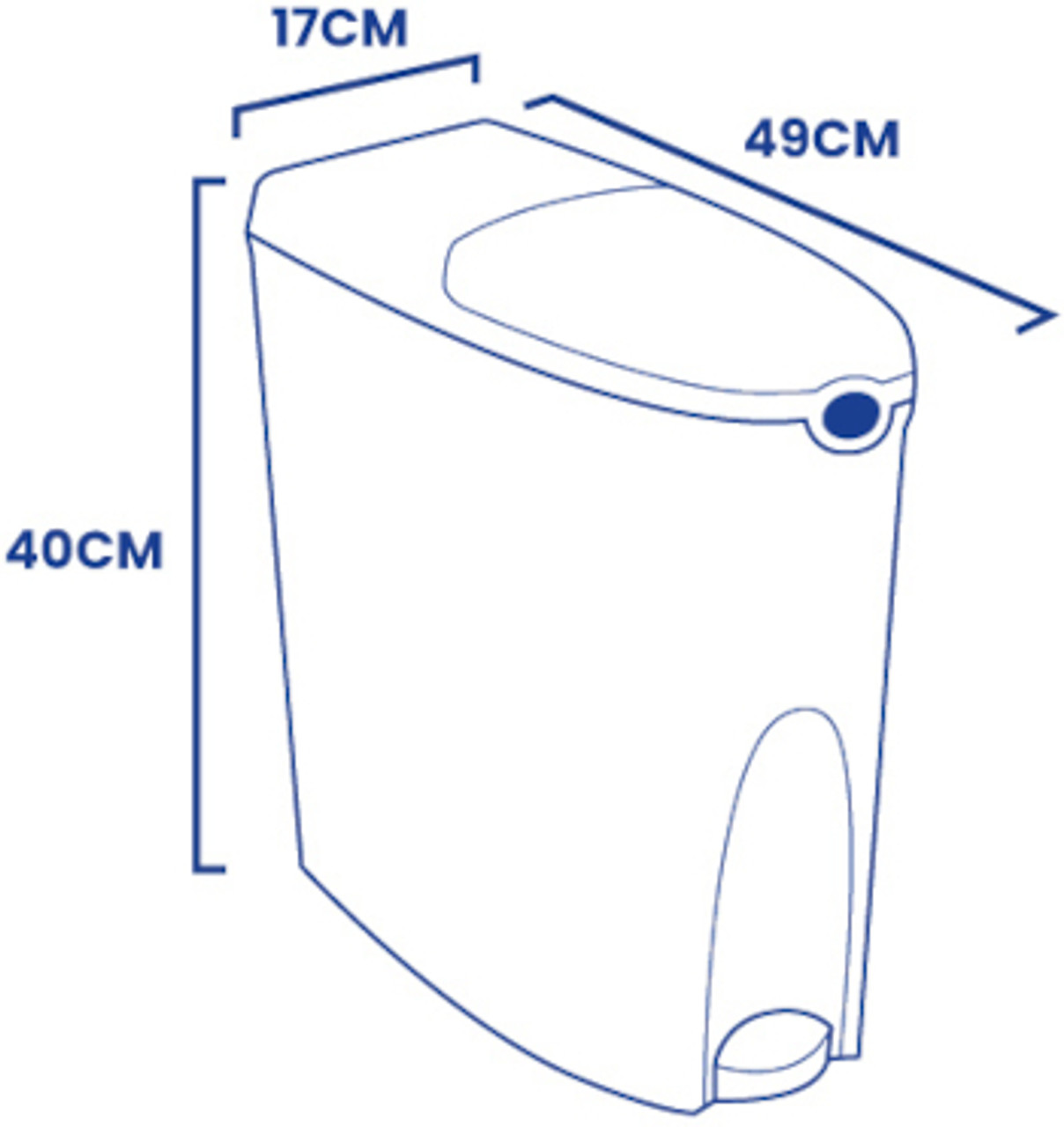 WR-ZYS-20FT-GREY - Automatic Sanitary Bin - 20 Ltr - Grey - Technical Drawing