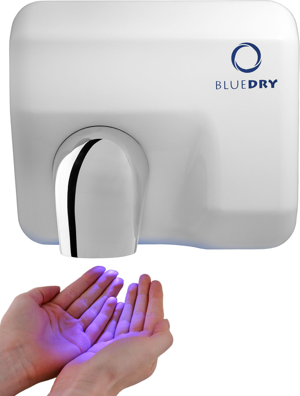 HD-BD1004W - BlueDry Blue Storm Classic Hand Dryer - White - In Use