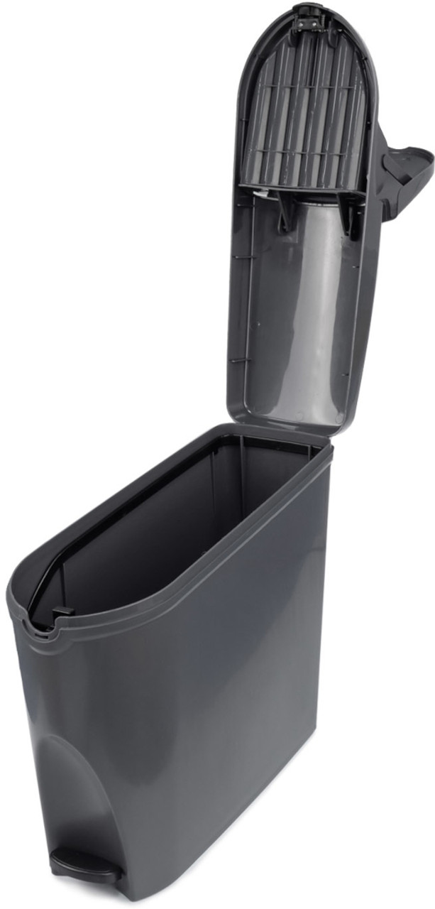 WR-ZYS-20LJ-GREY - Pedal Operated Sanitary Bin - 20 Ltr - Grey - Lid Open