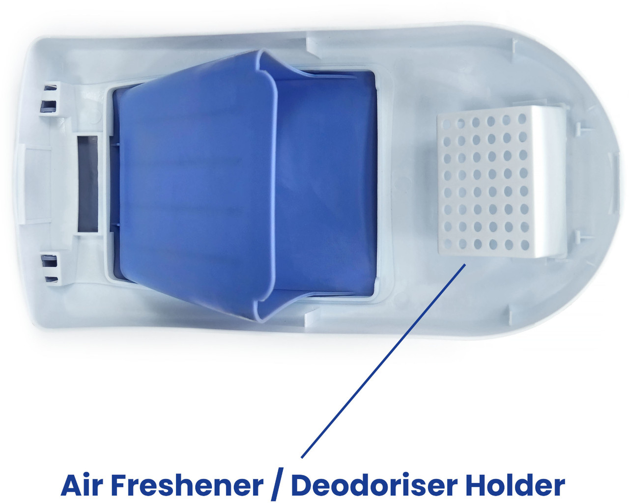 WR-FQ-1003 - Pedal Operated Sanitary Bin - 20 Ltr - White/Blue - Deodoriser Holder