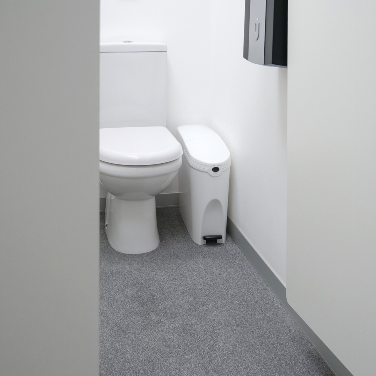 WR-ZYS-20LJ-WHITE - Pedal Operated Sanitary Bin - 20 Ltr - White - In Toilet Cubicle