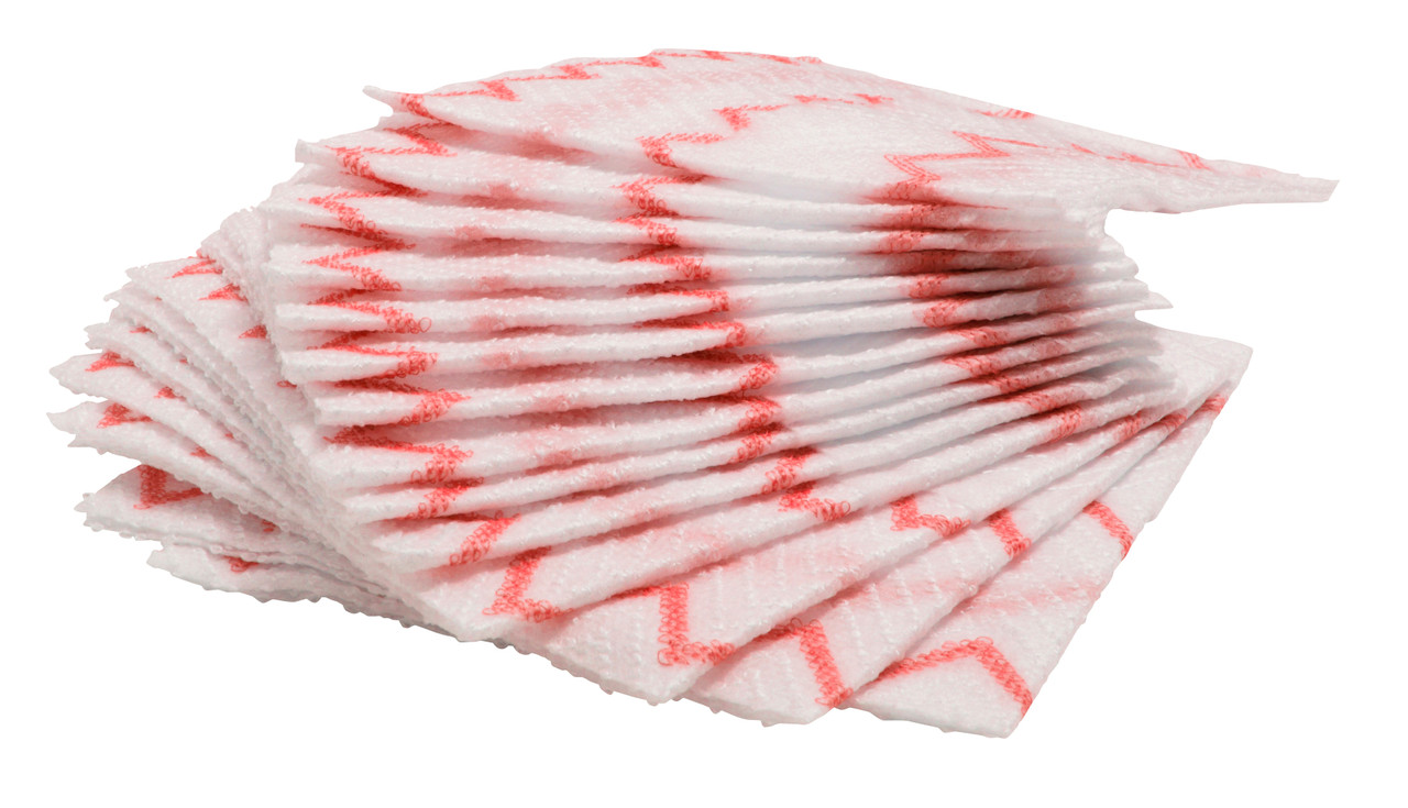 2135888 - Rubbermaid Disposable Microfibre Cloth - Red - Suitable for use with common disinfectants, such as QUAD, Chlorine and Hydrogen Peroxide