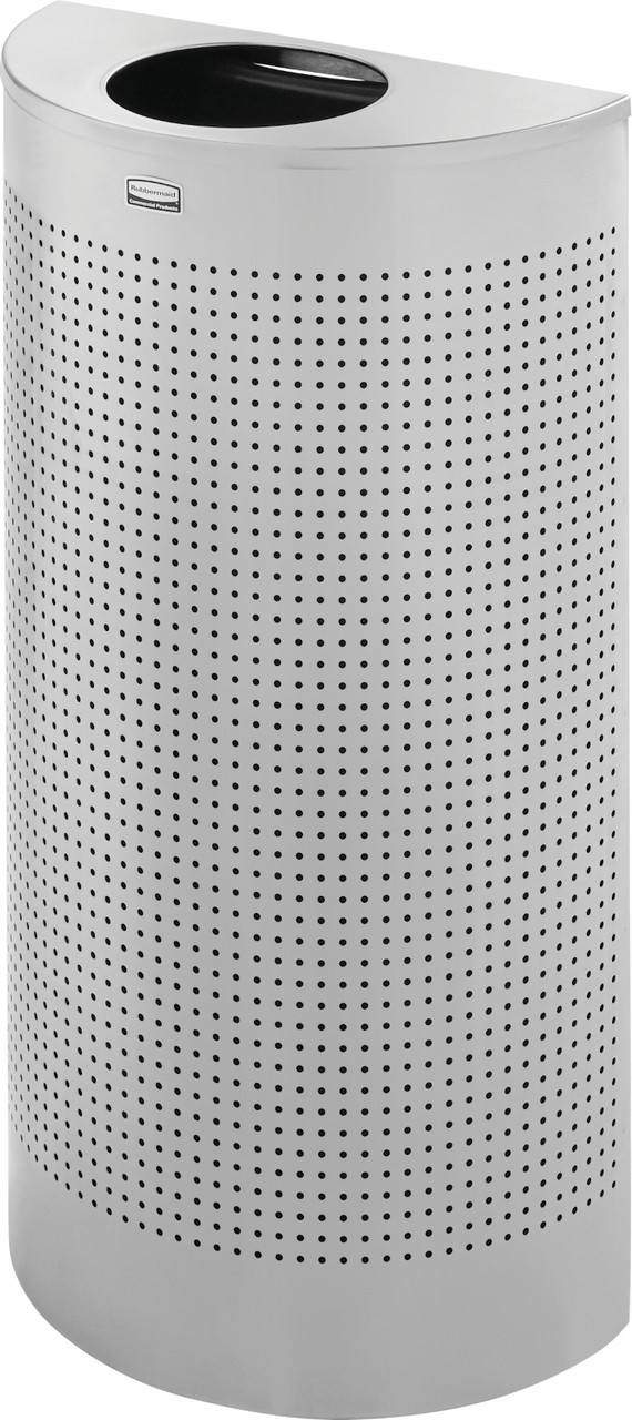 FGSH12EPLSM - Rubbermaid Silhouettes Half-Round Open Top Bin - 45 Ltr - Perforated Steel
