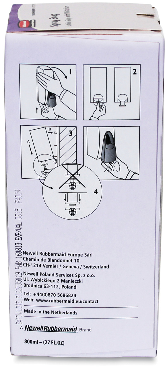 RVU5079 - Rubbermaid Spray Lotion Soap with Moisturisers Refill - 800ml - Instructions
