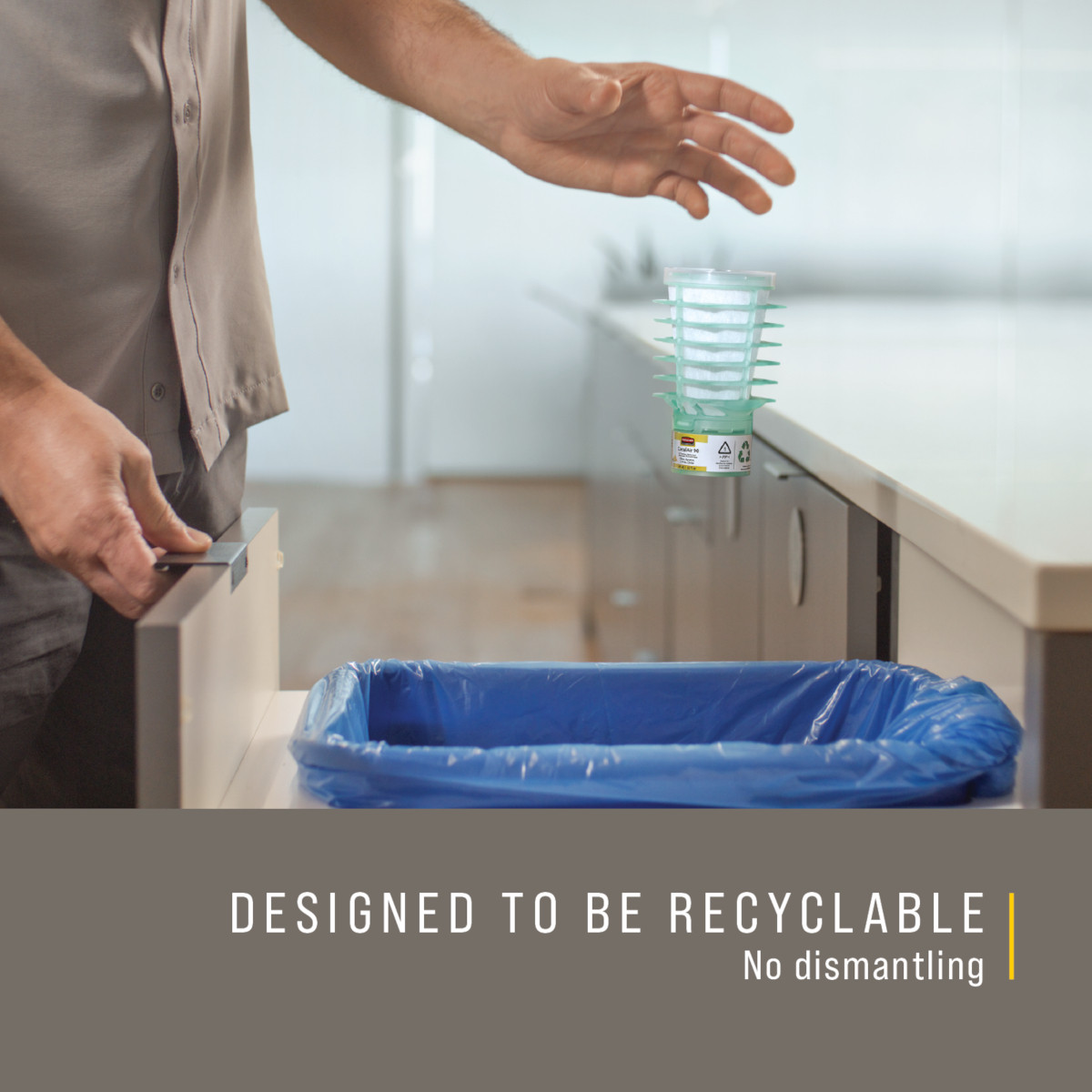 Rubbermaid CirculAir 90 Passive Air Care Refill Has Been Designed to Be Recycled Once Depleted