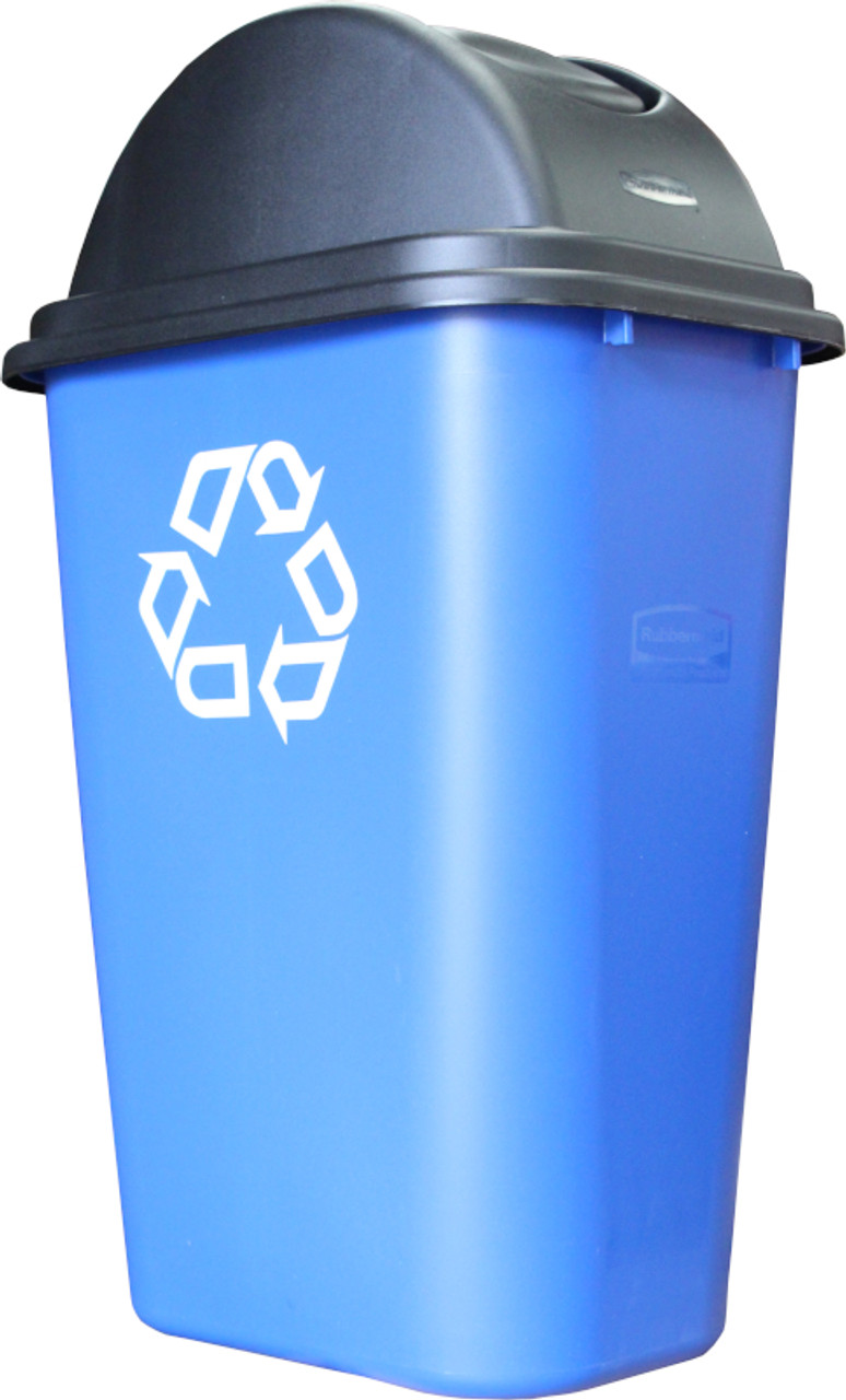 FG306700BLA - Rubbermaid Wastebasket Swing Lid on blue Wastebasket