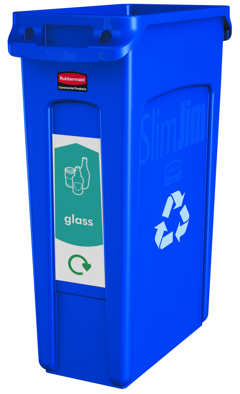 Slim Recycling Bin Sticker - Glass